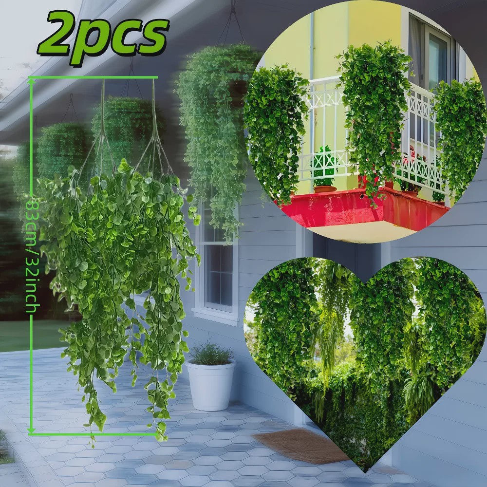 Set van 4 Kunstplanten Eucalyptus - Hangplanten met UV-bestendigheid voor Buiten & Binnen Decoratie