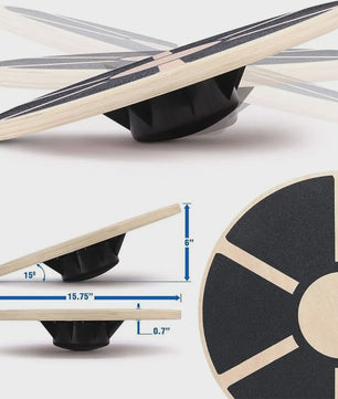 Houten Wobble Balansbord - Non-Slip Fitness & Yoga Oefenbord voor Thuisgebruik