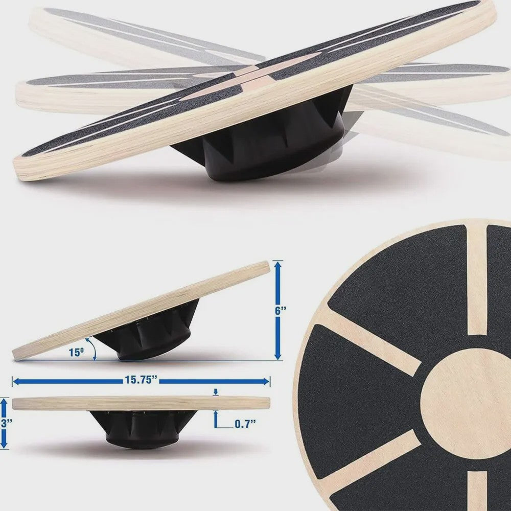 Houten Wobble Balansbord - Non-Slip Fitness & Yoga Oefenbord voor Thuisgebruik