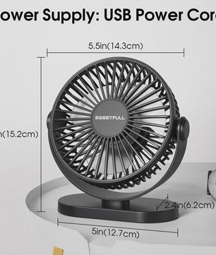 Draagbare USB Mini Ventilator - Stille 3-Snelheden Koeler voor Bureau, Kantoor & Buiten
