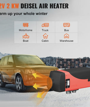 12V 2KW Diesel Air Heater met LCD & Afstandsbediening - Parkeerverwarming voor Auto, Bus, Camper, Vrachtwagen