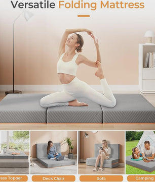 Opvouwbaar Traagschuim Matras 15cm - Wasbare Hoes, Gastenmat, Reis Matras