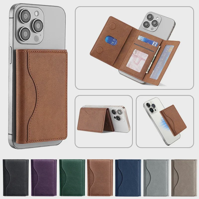 Magnetische Kaarthouder voor iPhone - PU Leer, Magsafe Compatibel