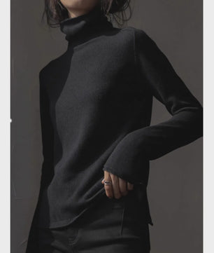 Casual all-fit Pile neck cashmere knitwear Women's Fall/Winter loose-fitting base sweater with turtleneck with cardigan
