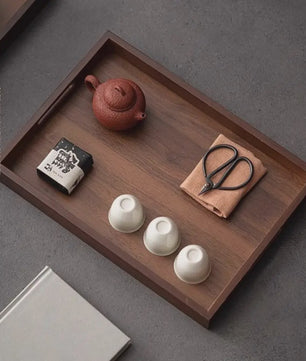 Luxe Houten Serveerplank met Handvat - Bamboe & Walnoot Kleur