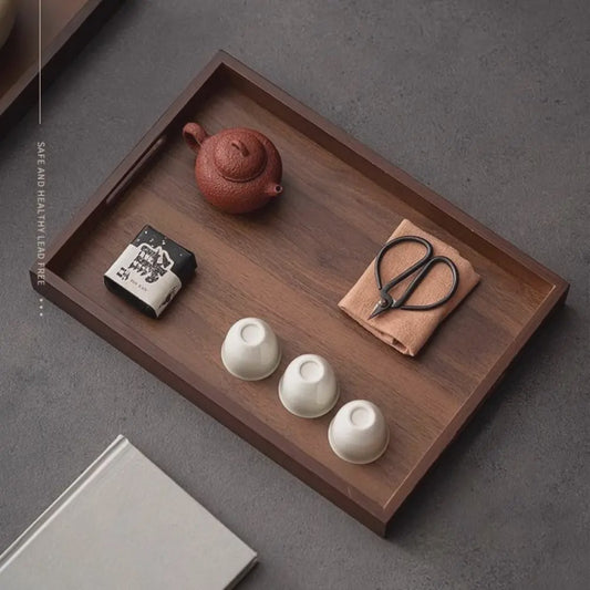 Luxe Houten Serveerplank met Handvat - Bamboe & Walnoot Kleur