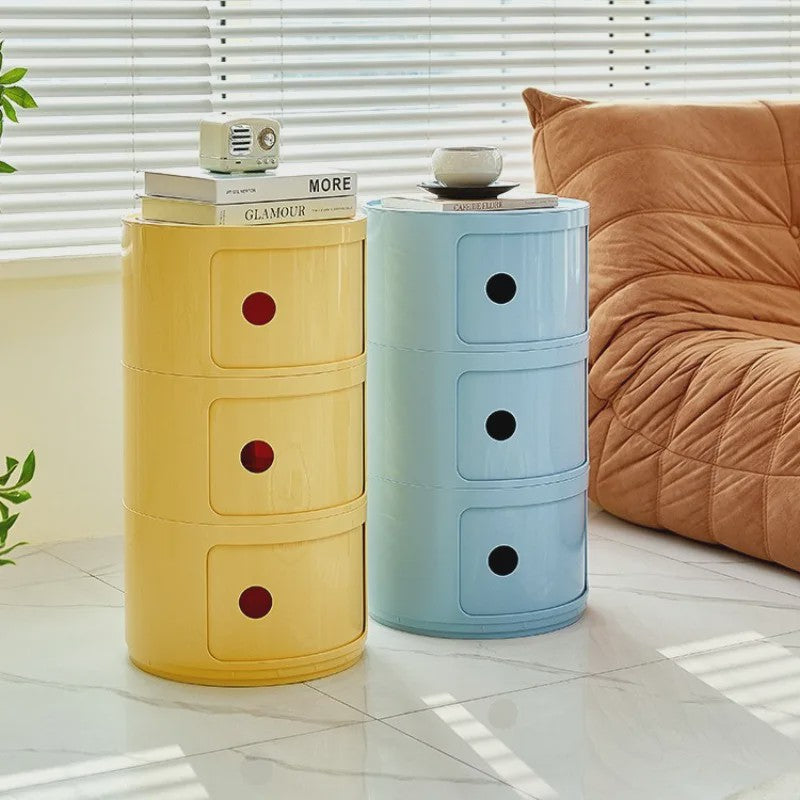 Moderne Ronde Nachtkastje - Minimalistisch Plastic Bijzetkastje