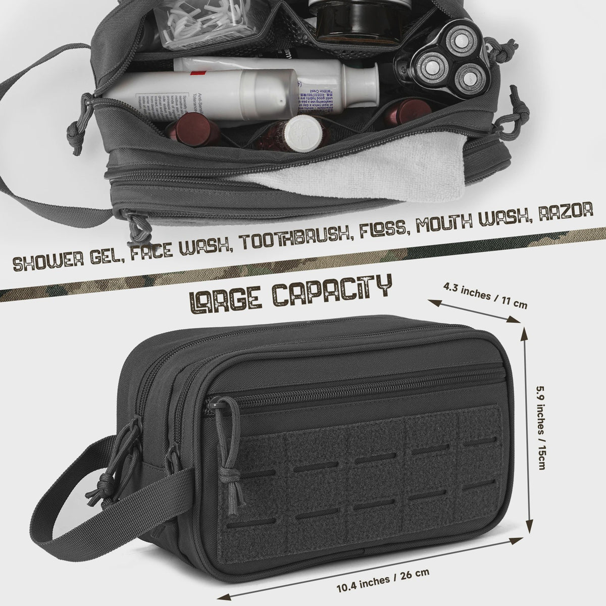 Tactische Toilet Tassen Organizer Heren - Waterafstotend & MOLLE Compatibel