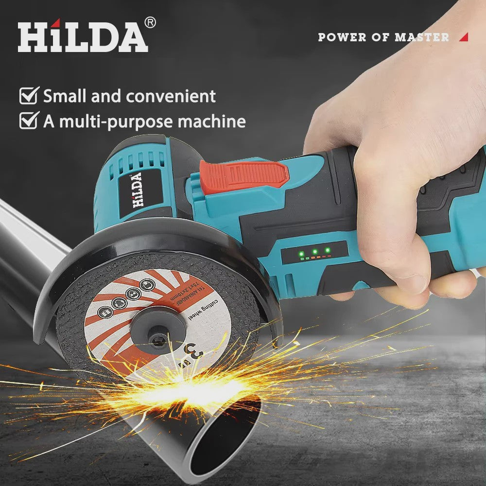 HILDA 12V Mini Haakse Slijper - Snoerloos, Oplaadbaar voor Slijpen, Polijsten & Snijden