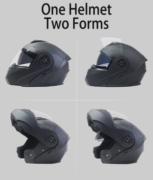 BLD Modulaire Flip-Up Motorhelm met Dubbele Lens - Veiligheid & Comfort voor Motocross