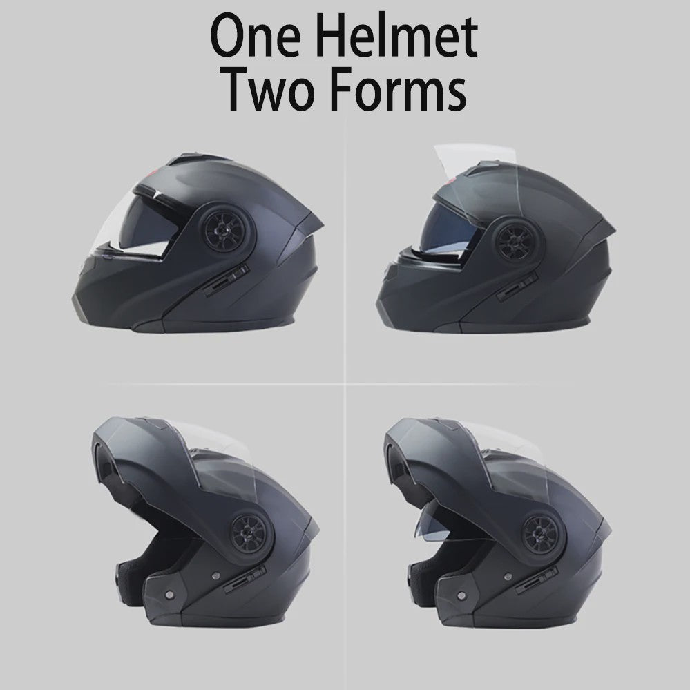 BLD Modulaire Flip-Up Motorhelm met Dubbele Lens - Veiligheid & Comfort voor Motocross
