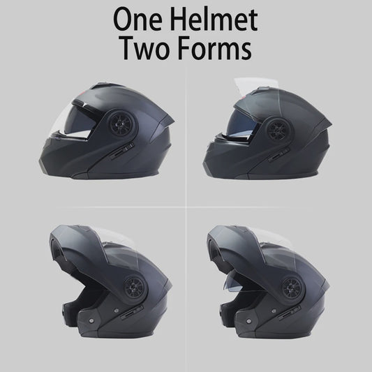 BLD Modulaire Flip-Up Motorhelm met Dubbele Lens - Veiligheid & Comfort voor Motocross