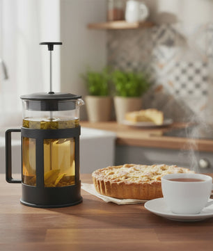 Glazen Koffie en Theepot met Infuser - 1 Liter - Hittebestendig - Modern Keukengerei
