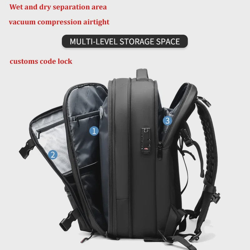 Ruime 17 Inch Laptop Backpack met Vacuümcompressie & Uitbreidbaar Ontwerp - Zaken, School & Outdoor