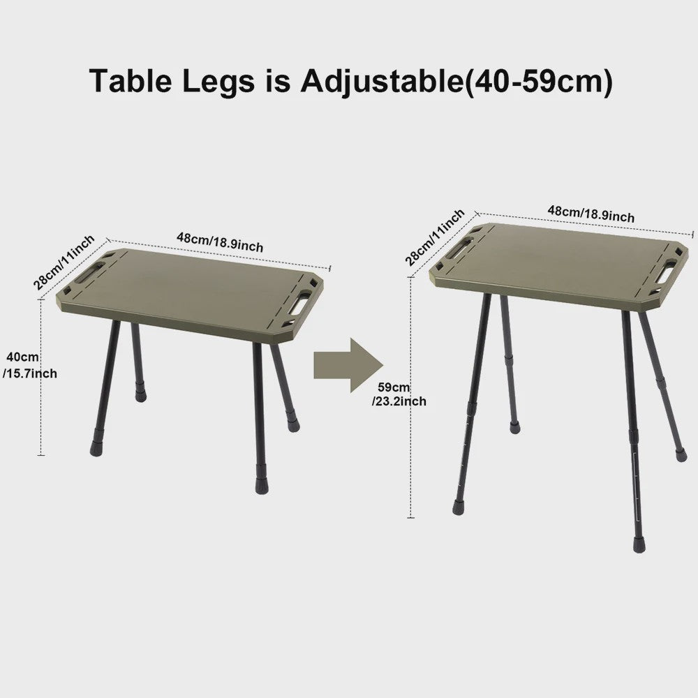 Opvouwbare Campingtafel - Lichtgewicht & In Hoogte Verstelbaar met Ophangmogelijkheden & Draagtas