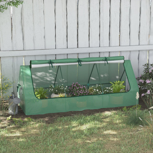 Outsunny Veranda Kas 240x90x90 cm met Groene Gaasramen