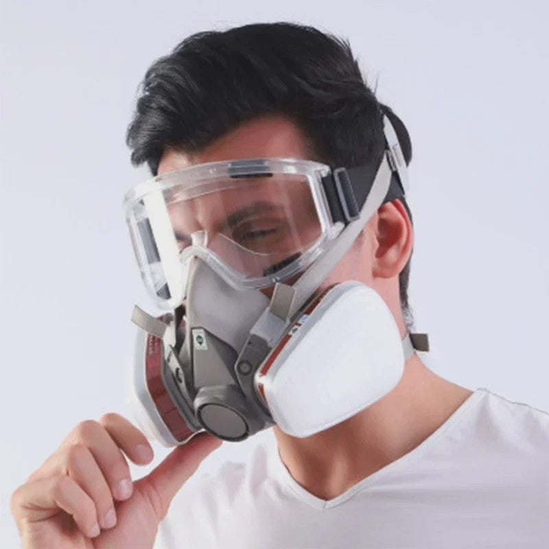 Industrieel Halfgelaatsmasker met Goggles en Filters voor Verf, Chemische Dampen en Stof