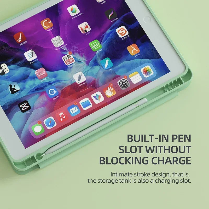 Hoes met Pennensleuf & Stand voor iPad 5 t/m 11e Gen, Air, Pro, Mini - Beschermhoes