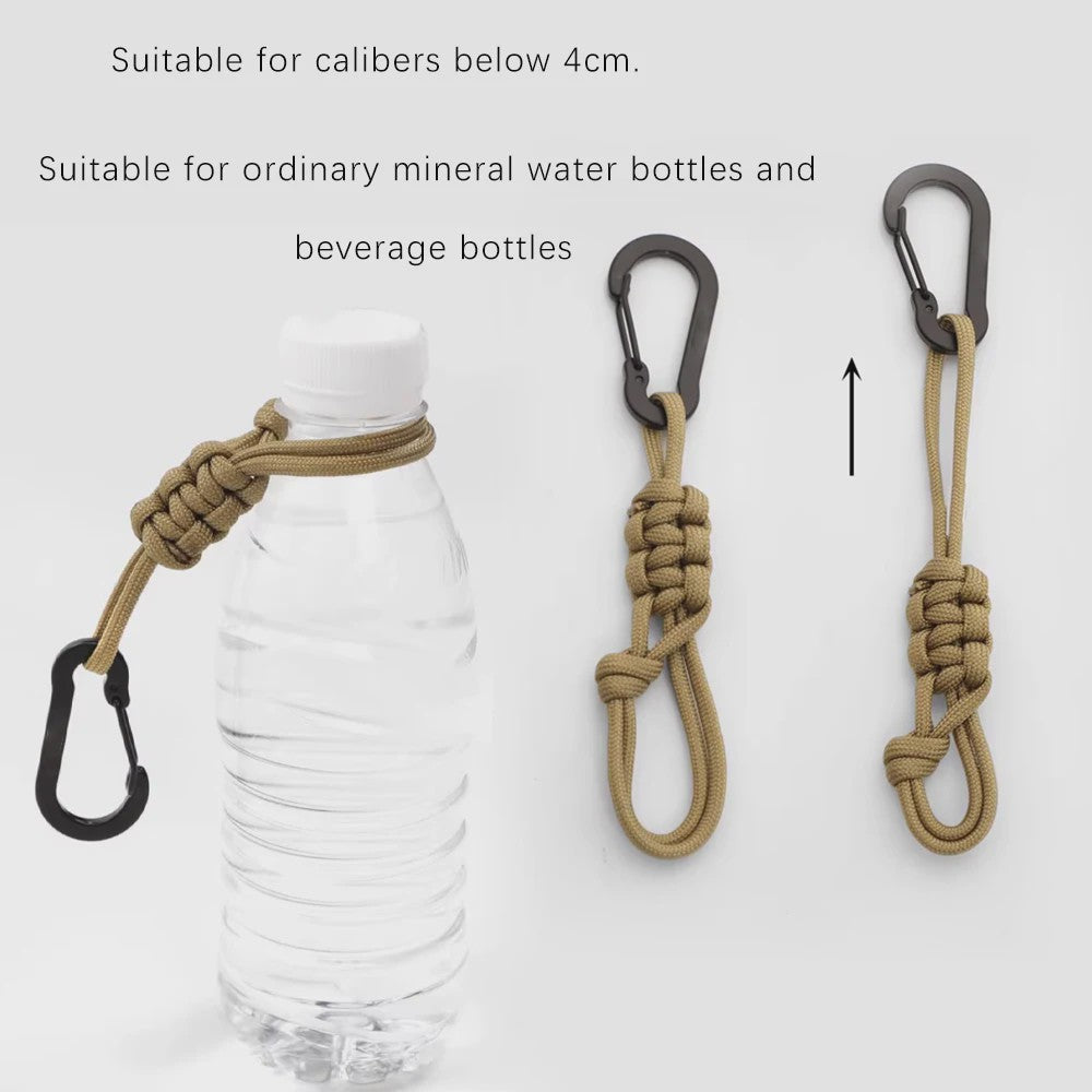 Multifunctionele Outdoor Fleshouder & Sleutelhanger met Karabijnhaak