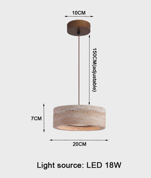 Vintage Travertin Hanglamp LED - Wabi Sabi Stijl voor Slaapkamer & Restaurant