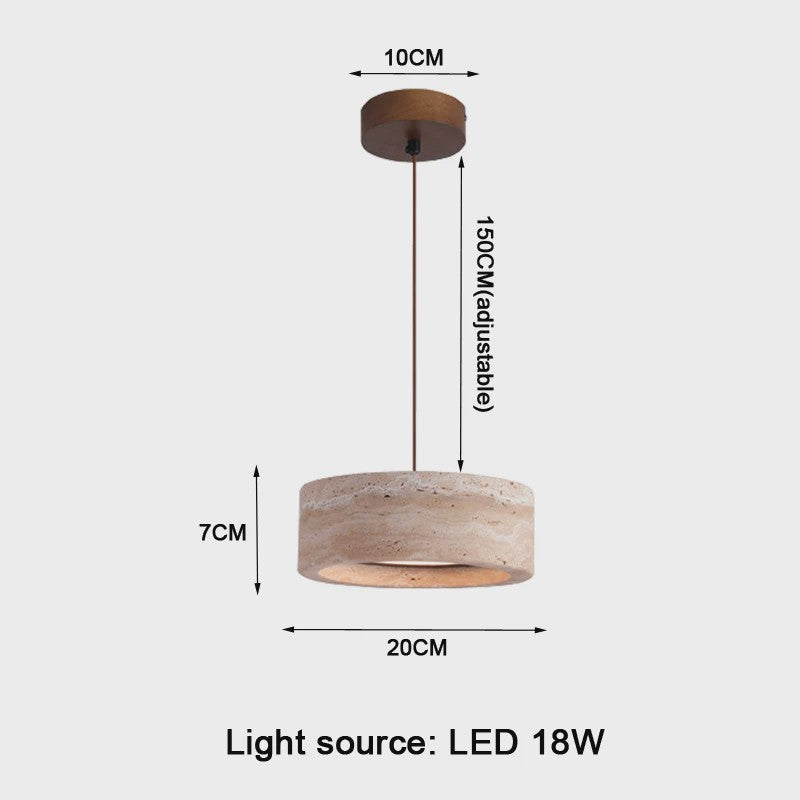 Vintage Travertin Hanglamp LED - Wabi Sabi Stijl voor Slaapkamer & Restaurant