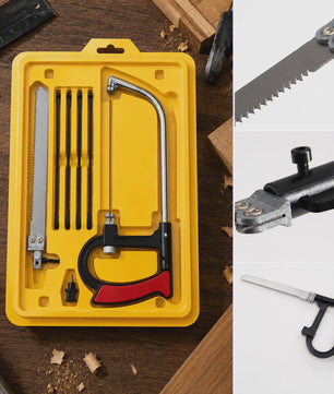 8-in-1 Multipurpose Handzaag Set met 6 Bladen voor Hout, Metaal en Glas - DIY Zaag Gereedschap