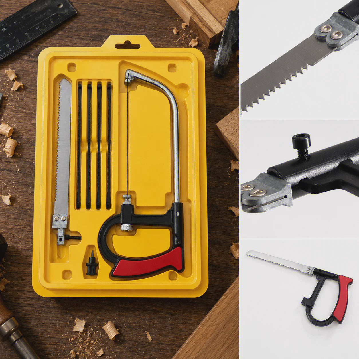 8-in-1 Multipurpose Handzaag Set met 6 Bladen voor Hout, Metaal en Glas - DIY Zaag Gereedschap