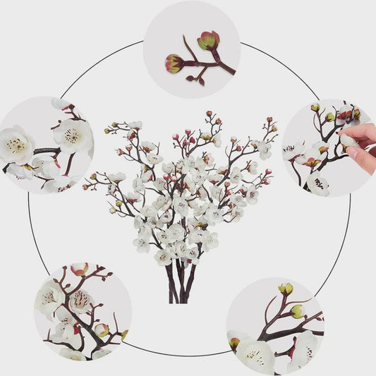 Kunstbloemen: Lentebloesem, Perzik Takken & Eucalyptus voor Decoratie