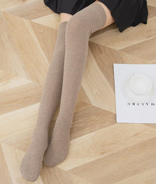 Dames Hoge Sokken Wol Blend - Ribgebreid, Warm & Zacht voor de Winter