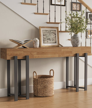Stijlvolle Eiken Console Tafel (63 inch) - Perfect voor Hal, Woonkamer of Achter de Bank