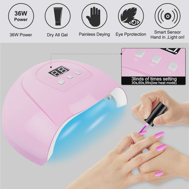 Complete Gel Nagellak Set met UV Lamp & Elektrische Vijl