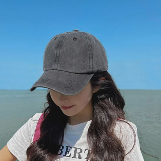 Vintage Washed Denim Baseball Cap - Unisex Snapback Hoed