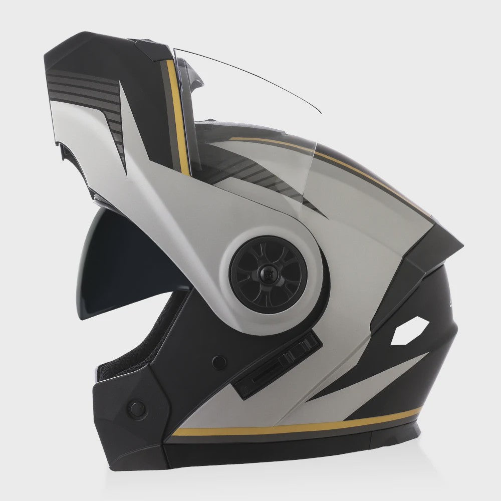 BLD Flip-Up Motorhelm Modulair ABS Dubbel Vizier DOT Goedgekeurd