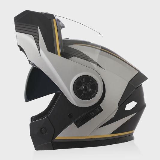 BLD Flip-Up Motorhelm Modulair ABS Dubbel Vizier DOT Goedgekeurd