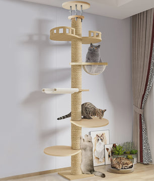 Luxe Kattenkrabpaal met Meerdere Plateau's en Sisal Kolommen