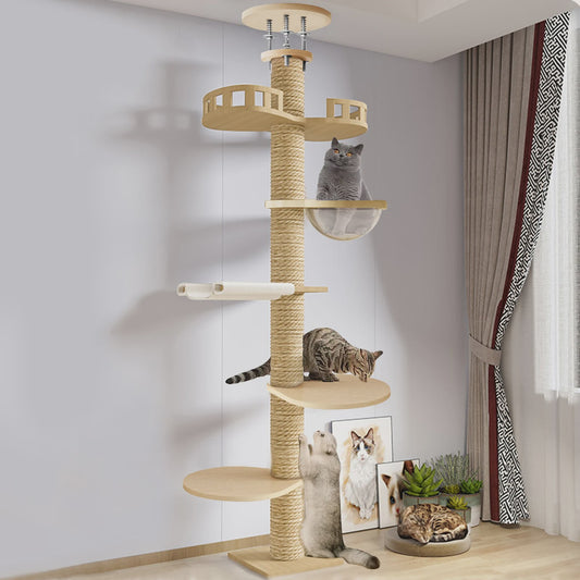 Luxe Kattenkrabpaal met Meerdere Plateau's en Sisal Kolommen