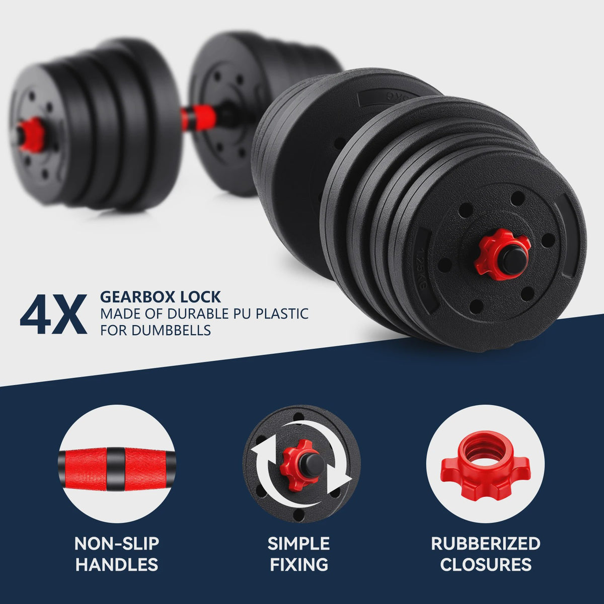 30KG Verstelbare Dumbbell & Barbell Set - Complete Home Gym Krachttraining Kit