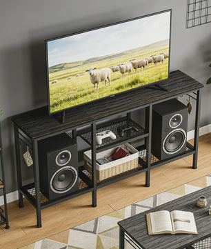 TV Meubel met Open Opbergvakken en Soundbar Plank - Geschikt voor TV's tot 55 Inch