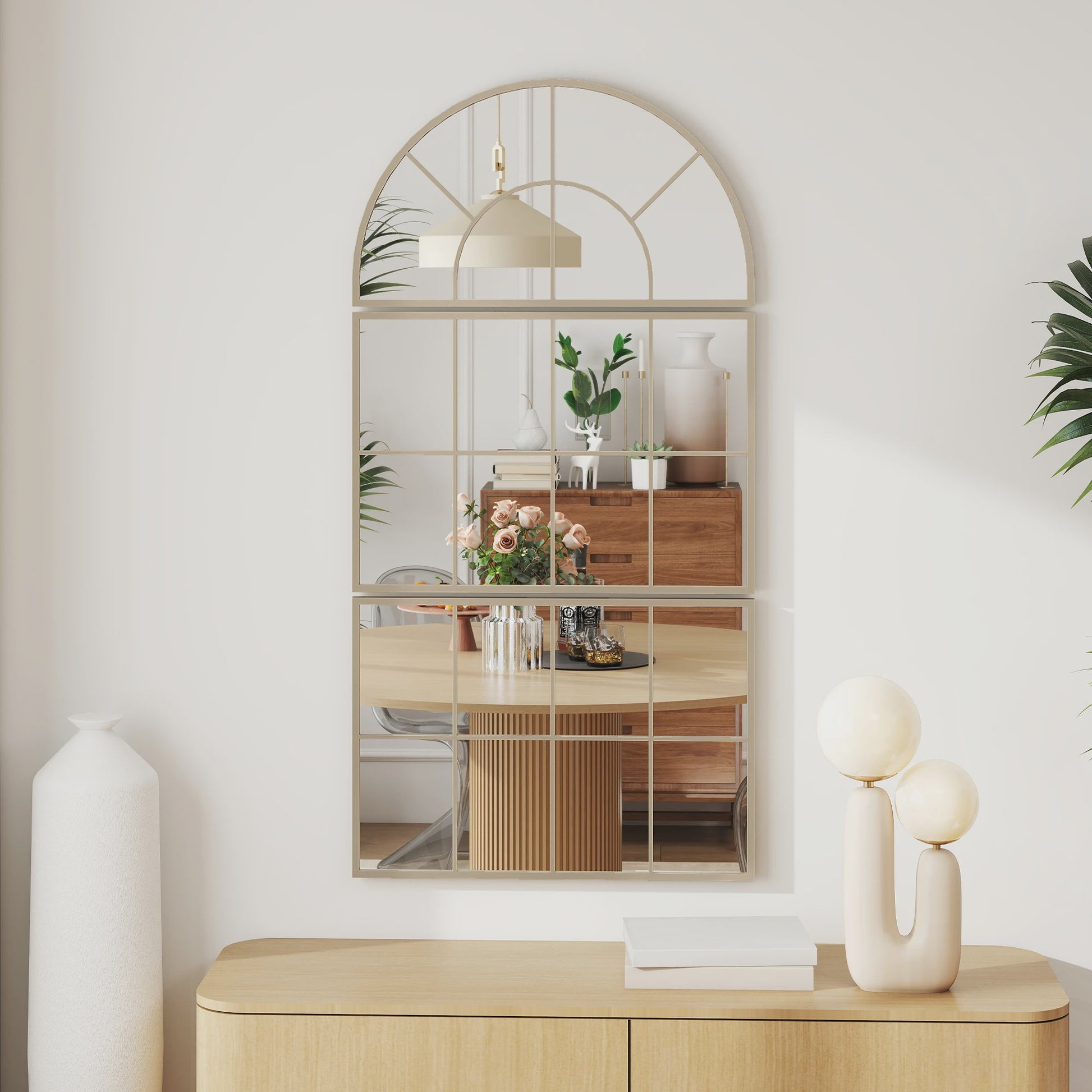 Boogvormige Raam Spiegel Set - 3 Delig - Metalen Frame - Woonkamer & Slaapkamer Decoratie