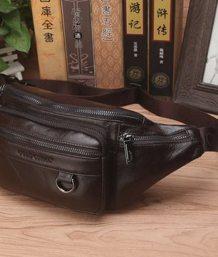 Luxe Leren Heuptas Heren - Retro Stijl Crossbody & Schoudertas