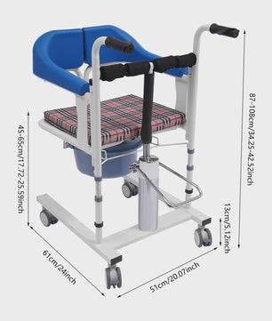 Hydraulische Patiententillift Stoel - Verstelbare Hoogte Transfer Hulp voor Ouderen & Minder Validen