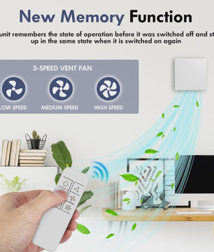 Bathroom Kitchen Extractor Fan Remote Control Multifunction Max 5.7W 3 Speeds DC Motor Check Valve Timer 100mm