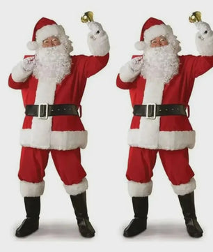 Luxe Gouden Fluweel Santa Claus Kostuum voor Heren - Perfect voor Kerst, Halloween & Feesten