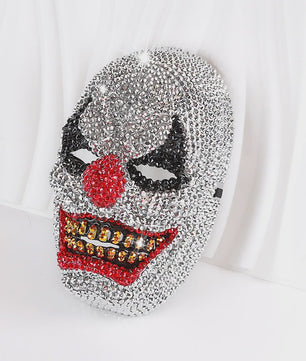 Glinsterend Grimas Masker: Horror & Halloween Kostuum Accessoire met Kristallen