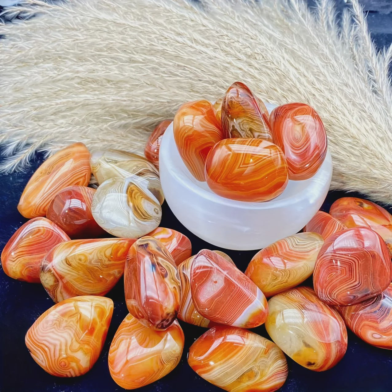 Natuurlijke Sardonyx Agate Palmsteen - Gepolijste Helende Kristal voor Hand & Energie