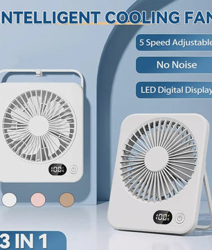 Mini Draagbare USB Ventilator met Powerbank Functie - Koeling voor Onderweg & Bureau