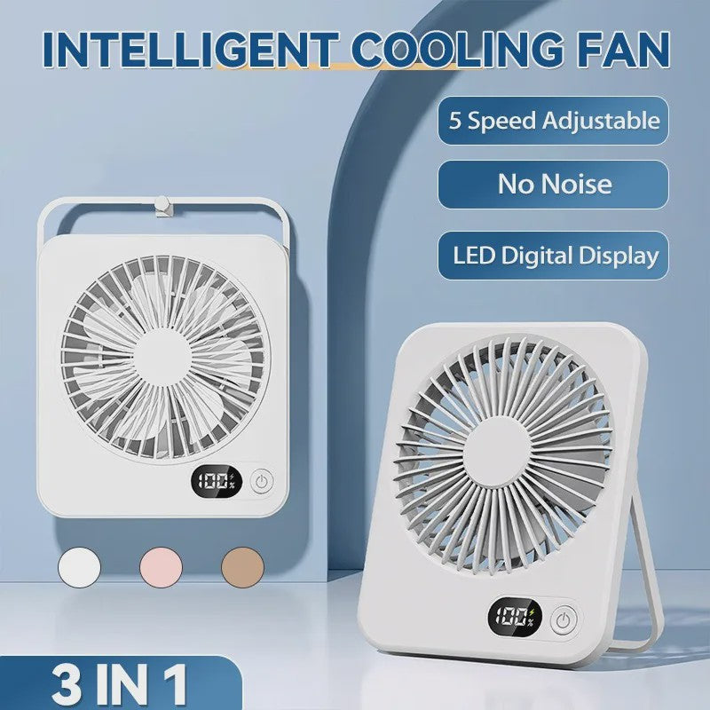 Mini Draagbare USB Ventilator met Powerbank Functie - Koeling voor Onderweg & Bureau
