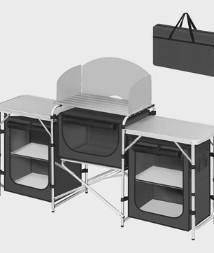 WOLTU Aluminium Camping Keuken - Opvouwbaar met Werkbladen en Opbergruimte