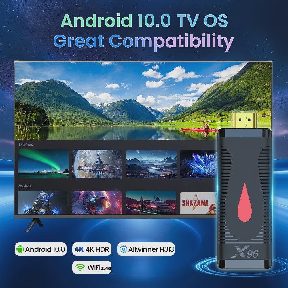 X96 S400 Mini Android 10 TV Box: 4K HDR Streaming & IPTV met Quad Core Processor