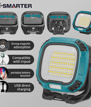 Sterke COB LED Werklamp met Powerbank Functie, USB Oplaadbaar, Draagbaar & Waterdicht